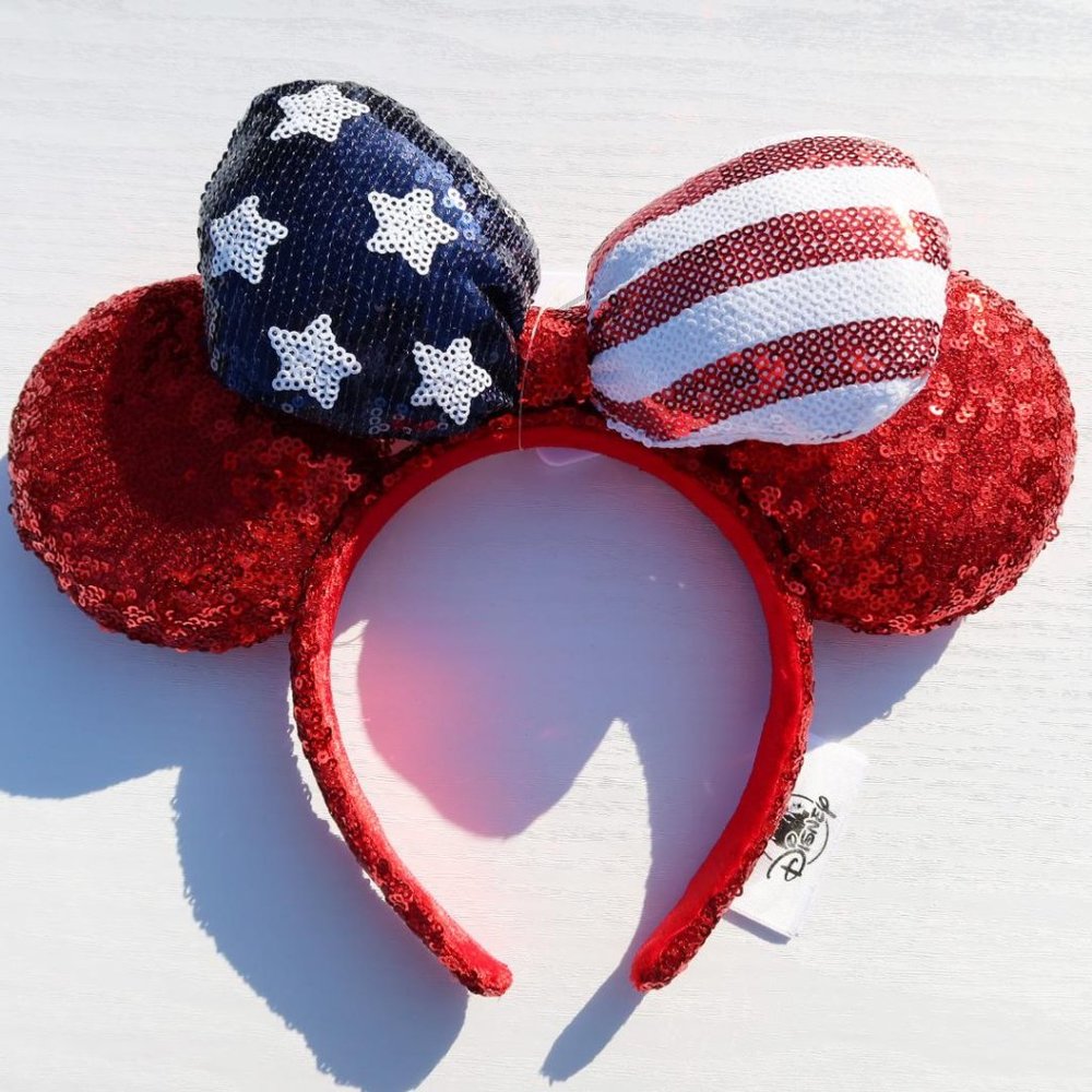 Minnie Mouse Americana USA Sequined Ear Headband July 4th Independence Day